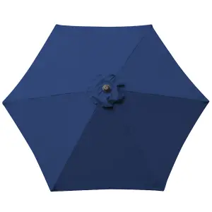 SunDaze 2.5M Blue Garden Parasol Sun Shade Umbrella with Crank Handle & Tilt Mechanism