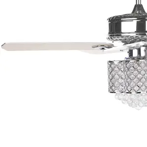 Crystal Ceiling Fan with Light Silver HUAI