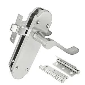 Z75 Scrolled Internal Door Handle Packs, Silver, 75mm Latch, 3" Hinges - Handlestore