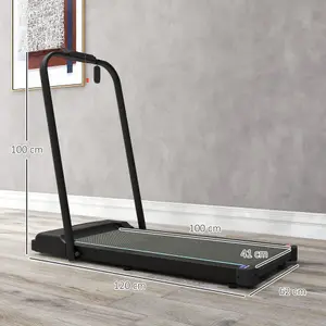 SPORTNOW 2.5HP Folding Treadmill Walking Pad w/ LED Display, No Assembly Blue