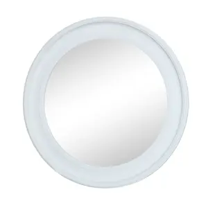 Melody Maison Large Round Vintage White Wall Mirror 80cm x 80cm