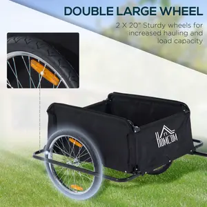 Aosom Elite Two-Wheel Bicycle Large Cargo Wagon Trailer with Folding Storage