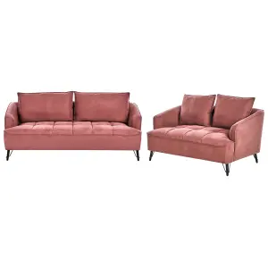 Fabric Sofa Set Burgundy HOBRO