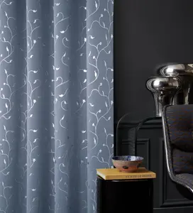 Home Curtains Victoria Metallic 54w x 90d" (137x229cm) Grey Eyelet Curtains (PAIR)