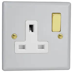 Varilight 1-Gang 13A Double Pole Switched Socket Vogue Matt White