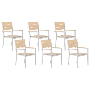 Set of 6 Garden Chairs COMO Beige