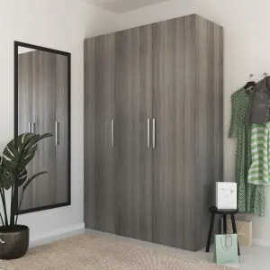 GoodHome Atomia Freestanding Matt grey oak effect Chipboard Wardrobe (H)2250mm (W)1000mm (D)580mm