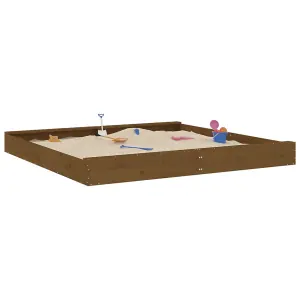 Berkfield Sandbox with Seats Honey Brown Square Solid Wood Pine