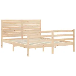 Berkfield Bed Frame with Headboard 160x200 cm Solid Wood