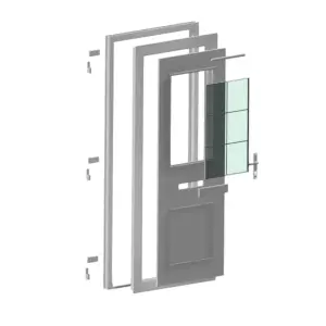 Fortia Mindil Clear Glazed Anthracite RH External Front Door set, (H)2085mm (W)920mm