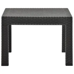 Berkfield Garden Table Anthracite 58x58x41 cm PP Rattan