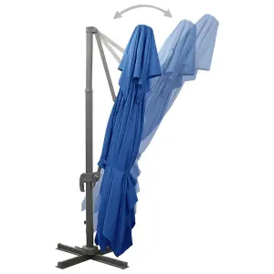 Berkfield Cantilever Umbrella with Double Top Azure Blue 400x300 cm