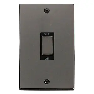 Black Nickel 2 Gang Ingot Size 45A Switch - Black Trim - SE Home