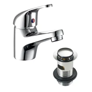 460mm Curved Wall Hung 1 Tap Hole Basin Chrome Dom Tap & Minimalist Bottle Trap Waste