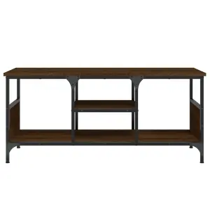 Berkfield TV Cabinet Brown Oak 100x35x45 cm Engineered Wood&Iron