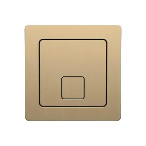 Bottom Entry Concealed Toilet Cistern WC with Dual Flush Square Brushed Brass Push Button - Includes WRAS Internals & Pipe