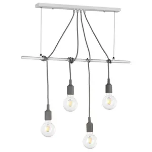 Luminosa Wire 4 Light Bar Pendant Ceiling Light, White