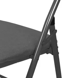 Fabric Padded Metal Folding Chairs - Black - Pack of 2