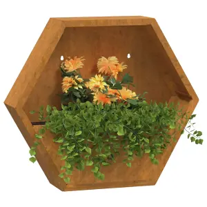 Berkfield Wall Planters 2 pcs Rusty Corten Steel 46x10x40 cm