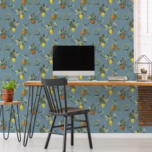 Superfresco Easy Sicilian Blue Trail Smooth Wallpaper