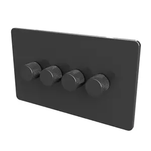 WIFI 2-WAY LED DIMMER SWITCH - Slim Grey/Grey 4-Gang