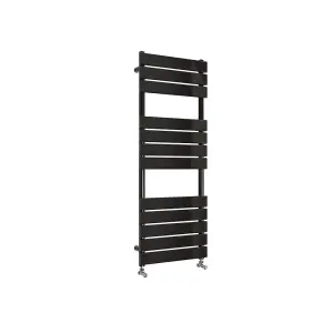 Designer Vertical Black Single Panel Towel Radiator (H) 1200mm x (W) 450mm, 2319 BTU.