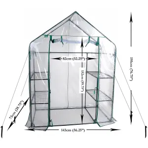 PVC Cover for Walk In Greenhouse Garden Grow Green House with 4