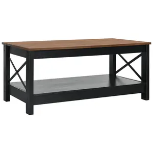 O'Kean 4 Legs Coffee Table with Storage Black / Walnut 