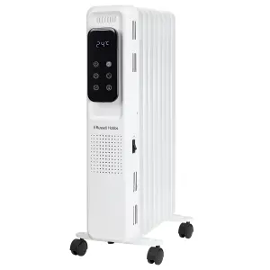 Russell Hobbs Electric Heater 2000W White Digital 9 Fin Oil Filled Radiator with Remote & 2 Year Guarantee RHOFR2009-D