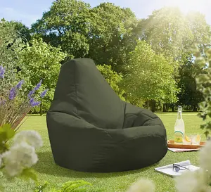 Adult Highback Beanbag for Indoors or Outdoors Ready Filled Bean bags - Olive Green