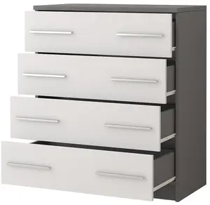 Sophisticated Grey Matt Chest of Drawers H930mm W800mm D400mm - Modern Storage for Stylish Interiors