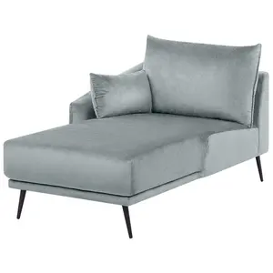 Corner Sofa with LED VARDE Grey Velvet Right Hand