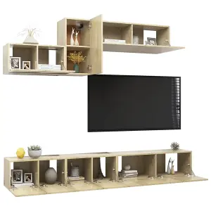 Berkfield 6 Piece TV Cabinet Set Sonoma Oak Engineered Wood