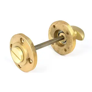 Satin Brass Round Thumbturn Set (Art Deco)