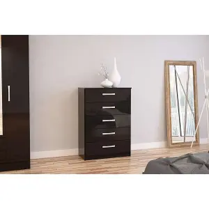 Birlea Lynx 5 Drawer Chest Black