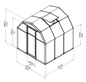 Palram - Canopia Eco Grow Green 6x6 Greenhouse