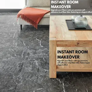 Self-Adhesive Vinyl Floor Tiles - 30 Pack for 30 ft² (2.79 m²) Coverage - Peel & Stick Vinyl Floor Tiles - Luxe Marble Effect