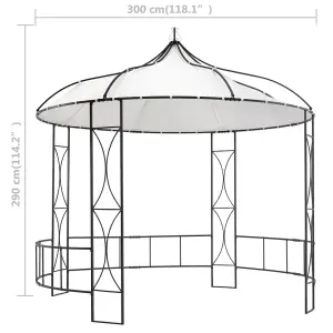 Berkfield Gazebo 300x290 cm White Round