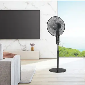 Pro Breeze 16" Pedestal Fan with 4 Fan Modes and Remote Control - Black