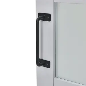 White Coated Sliding Internal Door Indoor Door Barn Door 91cm W x 213cm H and Sliding Kit Set