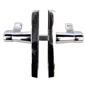 Door Handle Pack Scroll Lever Latch Hinges - Chrome 118 x 40mm