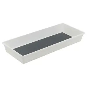 URBNLIVING 17cm Width 3Pcs Non Slip Tray Set Kitchen Office Drawer Utensils Multi Purpose Organizer