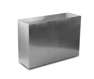 Primrose Zinc Galvanised Tall Cube Planter in Silver 89cm