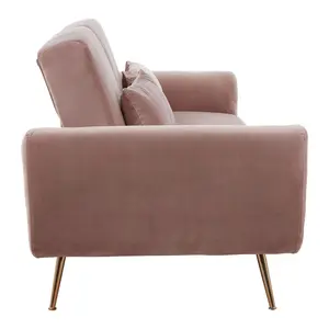 Interiors by Premier Hatton Pink Velvet Sofa Bed