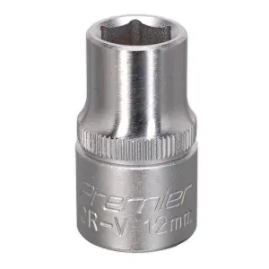 Sealey WallDrive Socket Tool 12mm 1/2" Square Drive Chrome Vanadium Steel S1212