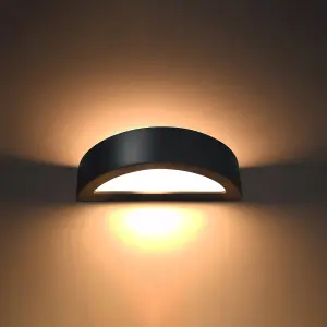 Atena Ceramic & Glass Black 1 Light Classic Wall Light