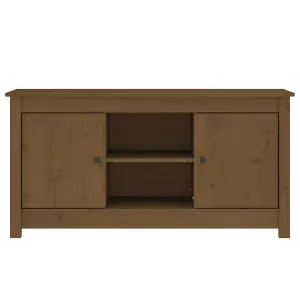 Berkfield TV Cabinet Honey Brown 103x36.5x52 cm Solid Wood Pine