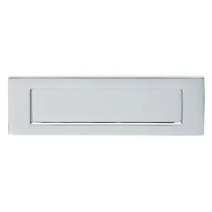 Inward Opening Letterbox Plate 220mm Fixing Centres 255 x 80mm Polished Chrome