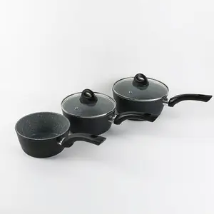 URBN-CHEF 3pcs Forged Aluminium Induction Cooking Saucepan Pots & Milk Pan Cookware Set