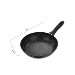 Royalford 26Cm Smart Fry Pan with Durable Granite Coating, Forged Aluminium Non-Stick Frying Pan Induction Hob Egg Omelet Pan